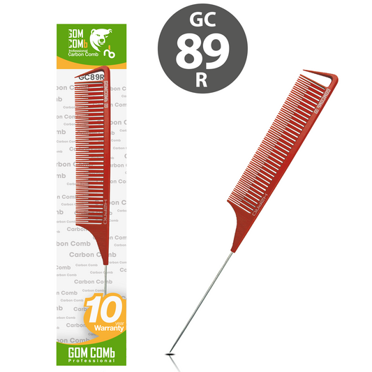 HAIR COMB - GC89R - GOMCOMb RED CARBON TEASING COMB - 260 MM - PACK OF 12