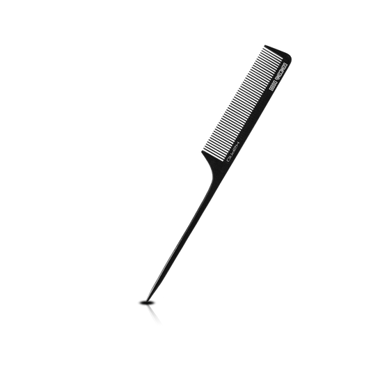 HAIR COMB - GC08BB - GOMCOMb BONE FINE TOOTH RAT TAIL COMB - BLACK - 250 MM - PACK OF 12