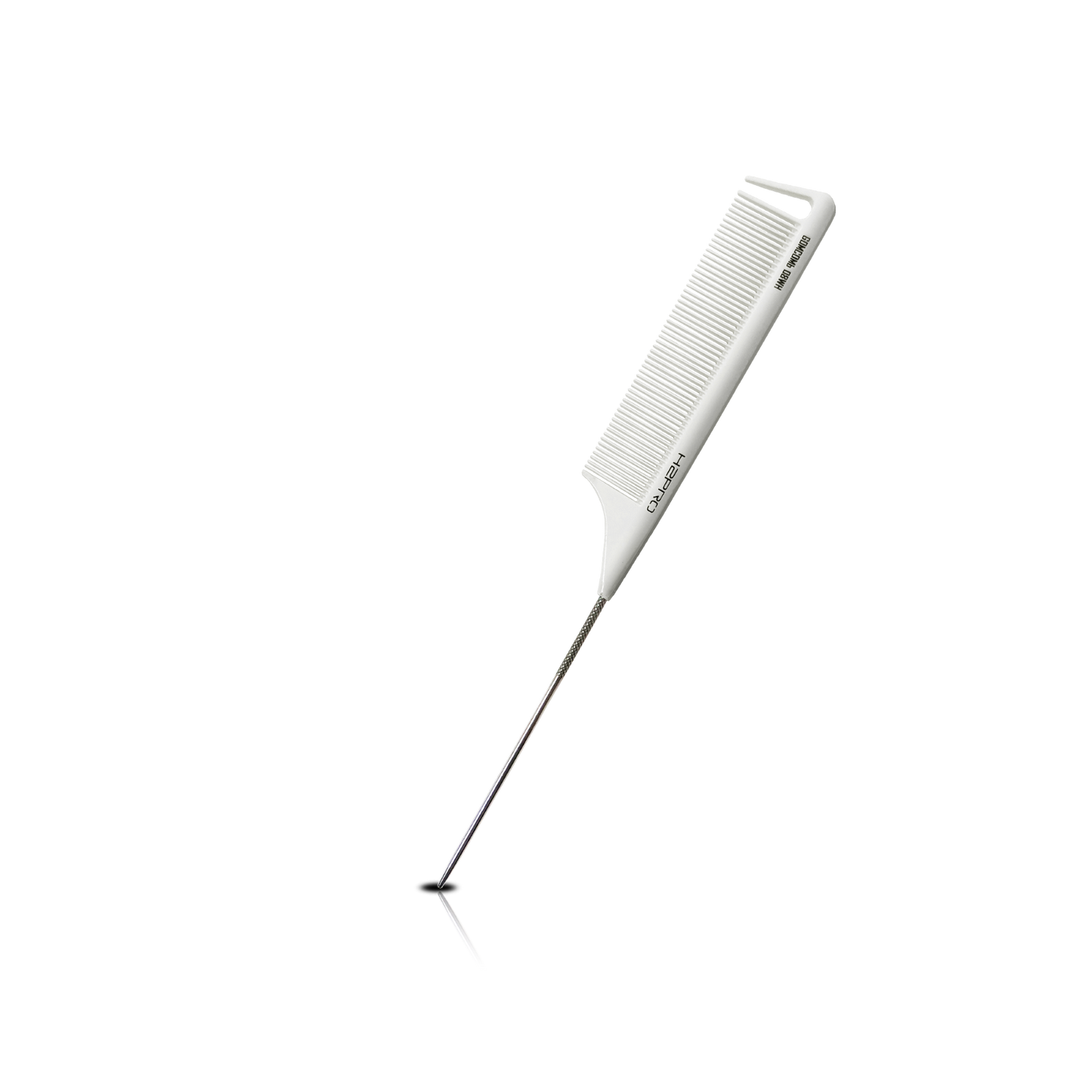 HAIR COMB - GC08WH - GOMCOMb WHITE CARBON METAL PIN TAIL COMB - 238 MM - PACK OF 12