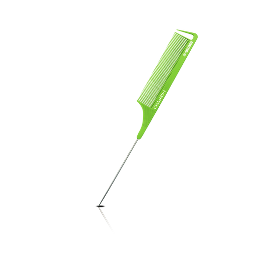 HAIR COMB - GC08LIME - GOMCOMb LIME CARBON FINE TOOTH PIN TAIL COMB - 238 MM - PACK OF 12