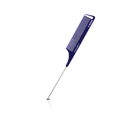 HAIR COMB - GC08NAVY - GOMCOMb NAVY CARBON FINE TOOTH PIN TAIL COMB - 238 MM - PACK OF 12