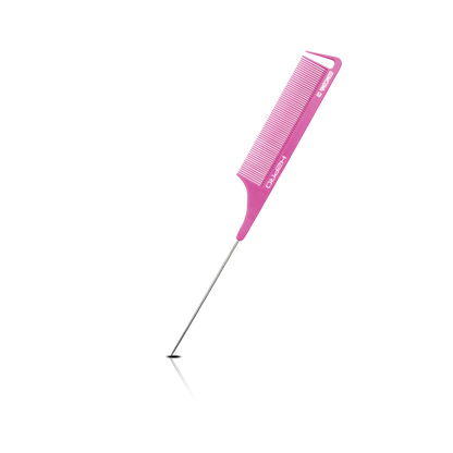 HAIR COMB - GC08PINK - GOMCOMb PINK CARBON FINE TOOTH PIN TAIL COMB - 238 MM - PACK OF 12