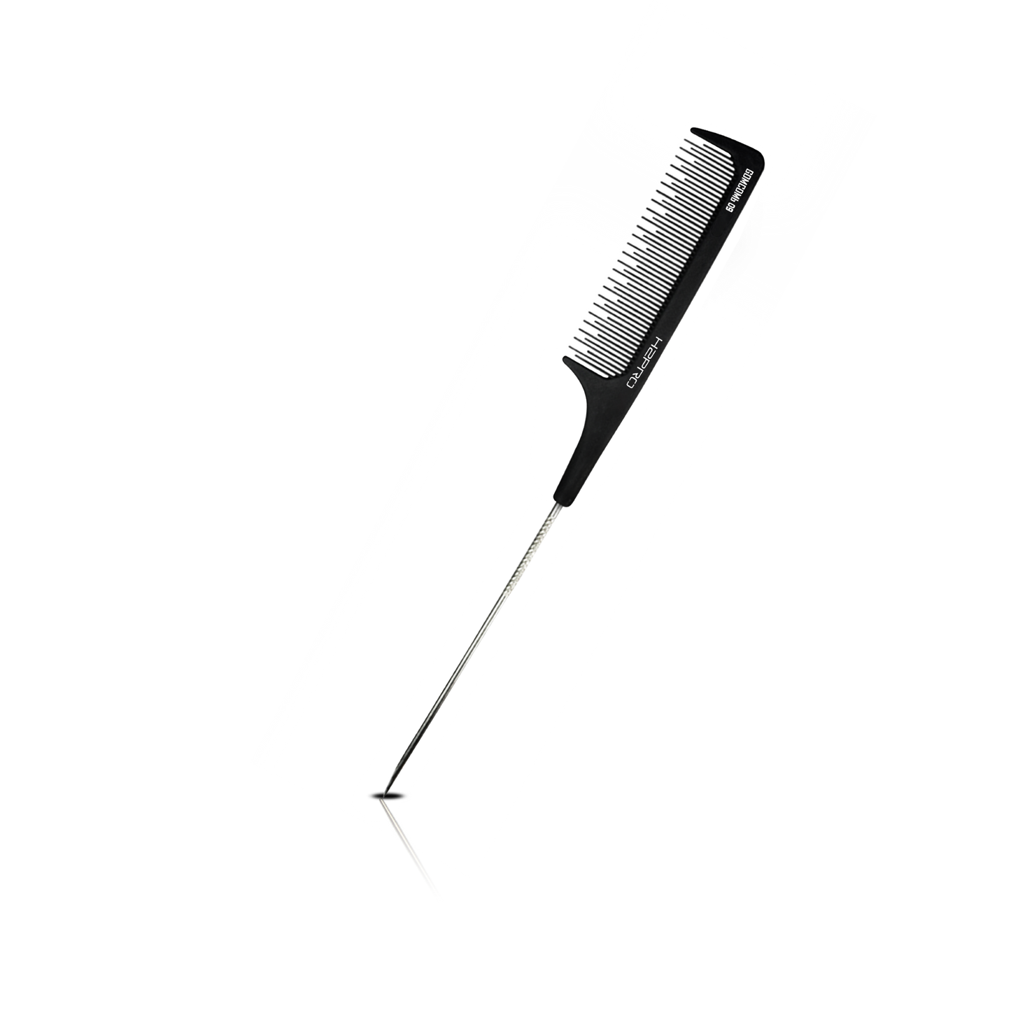 HAIR COMB - GC09 - GOMCOMb BLACK CARBON TEASING PIN TAIL COMB - 230 MM - PACK OF 12
