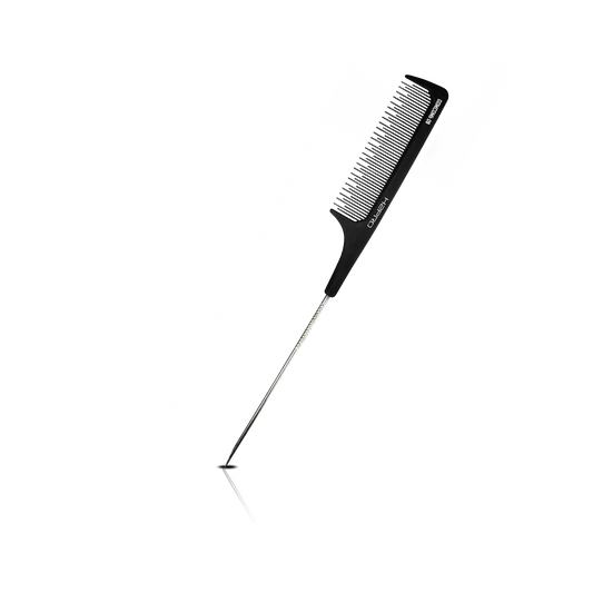 HAIR COMB - GC09 - GOMCOMb BLACK CARBON TEASING PIN TAIL COMB - 230 MM - PACK OF 12