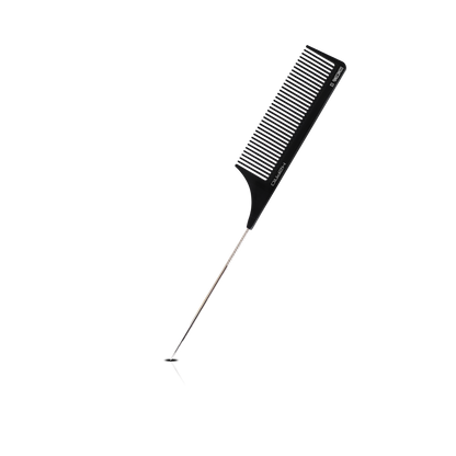 HAIR COMB - GC13 - GOMCOMb BLACK CARBON FINE TOOTH PIN TAIL COMB - 238 MM - PACK OF 12
