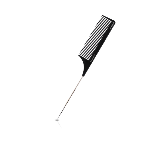 HAIR COMB - GC13 - GOMCOMb BLACK CARBON FINE TOOTH PIN TAIL COMB - 238 MM - PACK OF 12