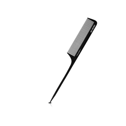 HAIR COMB - GC13BB - GOMCOMb BONE FINE TOOTH RAT TAIL COMB - BLACK - 235 MM - PACK OF 12