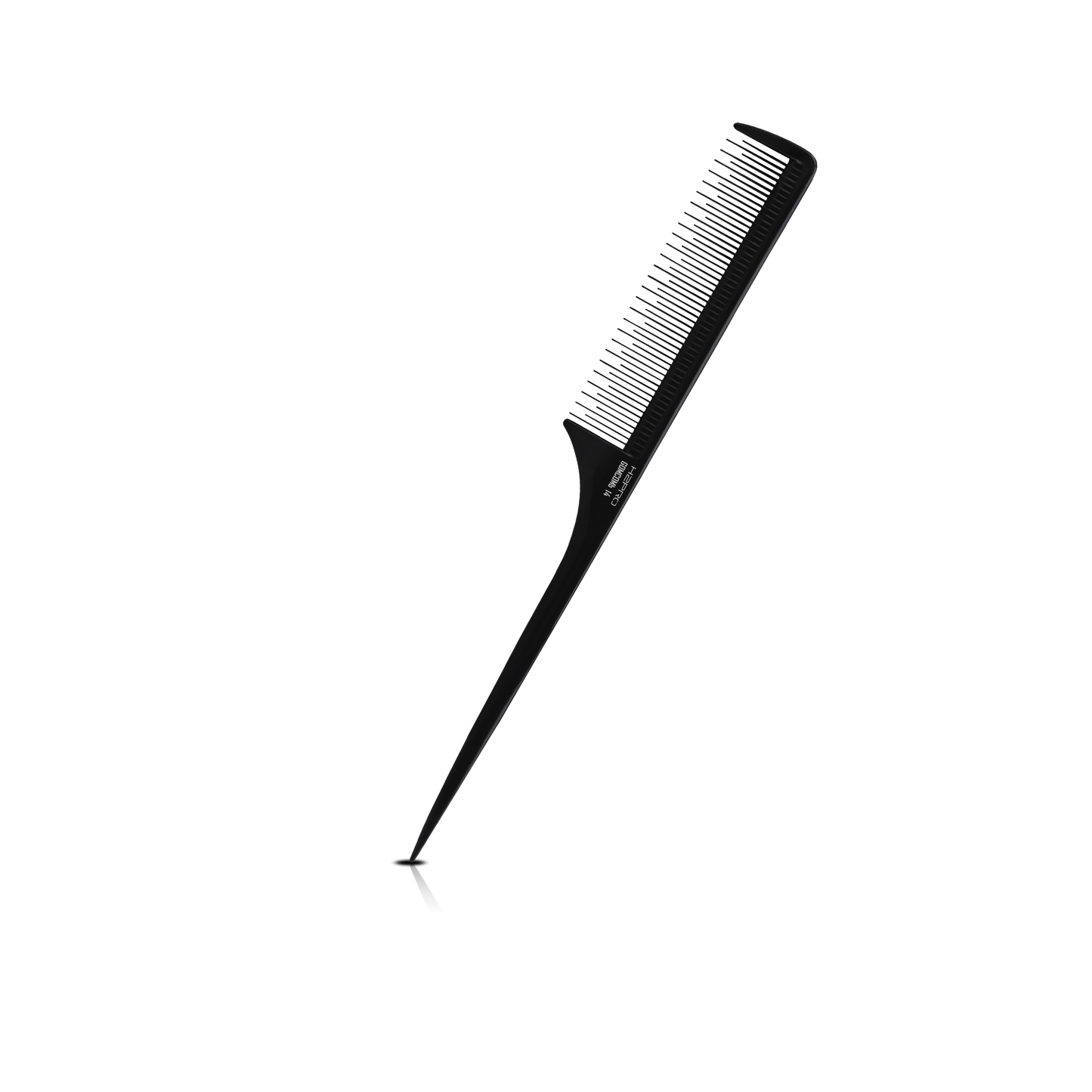 HAIR COMB - GC14 - GOMCOMb BLACK CARBON FINE TOOTH TEASING COMB - 233 MM  - BLACK - PACK OF 12