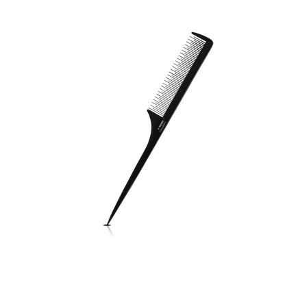 HAIR COMB - GC14 - GOMCOMb BLACK CARBON FINE TOOTH TEASING COMB - 233 MM  - BLACK - PACK OF 12