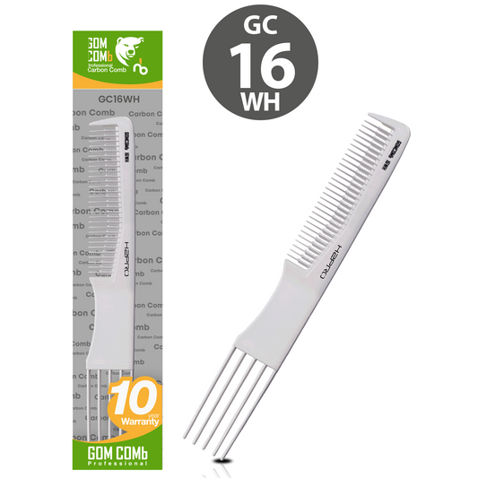 HAIR COMB - GC16WH - GOMCOMb WHITE CARBON SMALL LIFT COMB - 195 MM - PACK OF 12