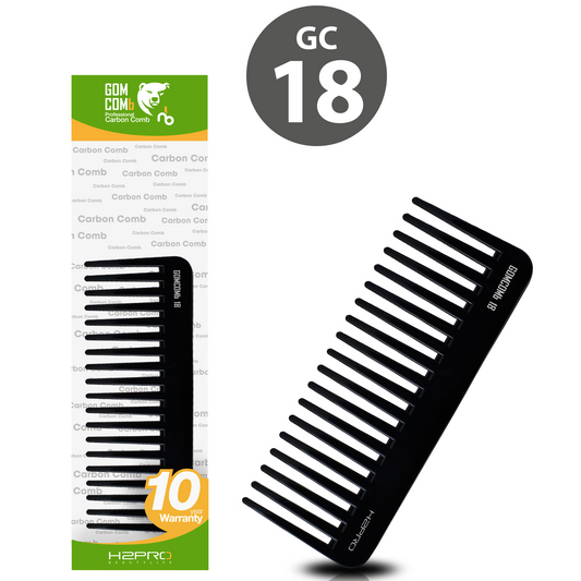 HAIR COMB - GC18 - GOMCOMb BLACK CARBON RAKE COMB - 158 MM - PACK OF 12