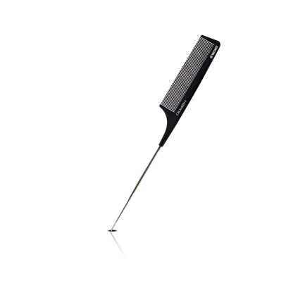 HAIR COMB - GC20 - GOMCOMb BLACK CARBON FINE TOOTH PIN TAIL COMB - 235 MM - PACK OF 12