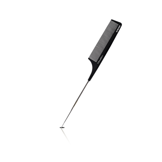 HAIR COMB - GC20 - GOMCOMb BLACK CARBON FINE TOOTH PIN TAIL COMB - 235 MM - PACK OF 12