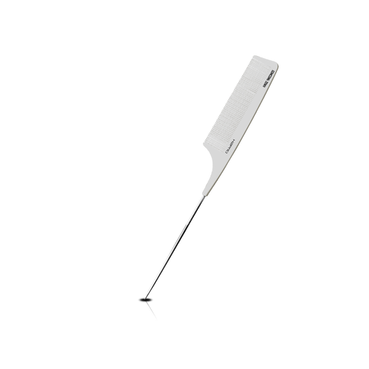 HAIR COMB - GC20WH - GOMCOMb WHITE CARBON FINE TOOTH PIN TAIL COMB - 235 MM - PACK OF 12