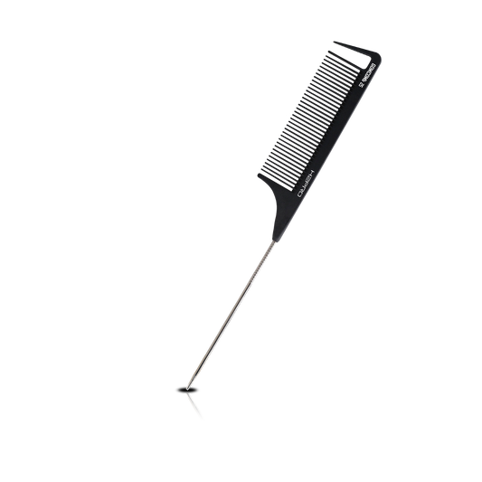 HAIR COMB - GC25 - GOMCOMb BLACK CARBON RAT TAIL COMB - 237 MM - PACK OF 12