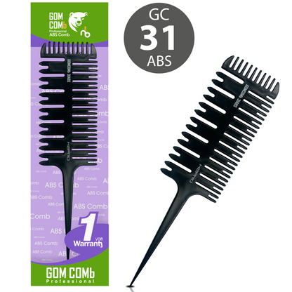 HAIR COMB - GC31ABS - GOMCOMb ABS 3 WAY SECTIONING COMB - 238 MM - PACK OF 12