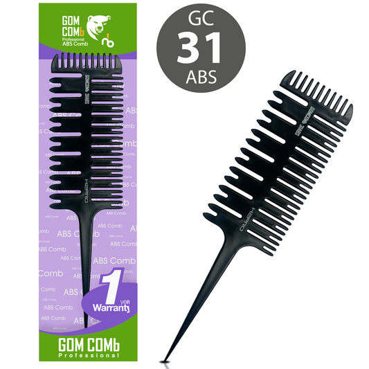 HAIR COMB - GC31ABS - GOMCOMb ABS 3 WAY SECTIONING COMB - 238 MM - PACK OF 12