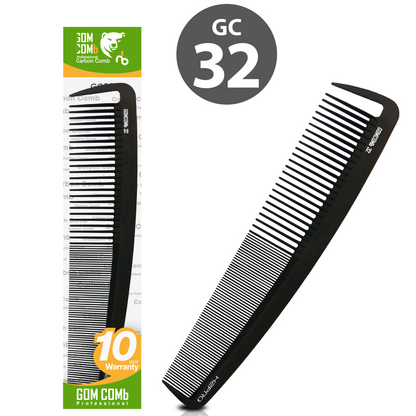 HAIR COMB - GC32 - GOMCOMb BLACK CARBON CURVED STYLING COMB - 215 MM - PACK OF 12