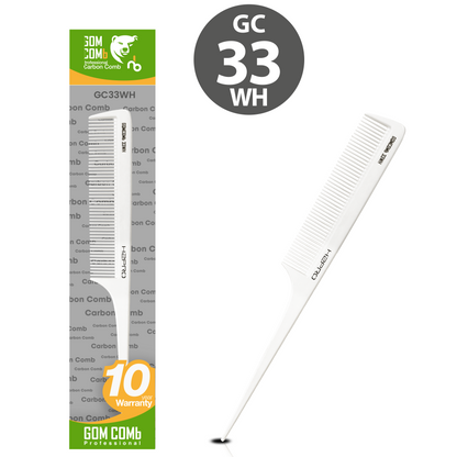 HAIR COMB - GC33WH - GOMCOMb WHITE CARBON CUTTING STYLING COMB - 205 MM - PACK OF 12