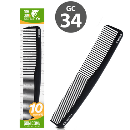 HAIR COMB - GC34 - GOMCOMb BLACK CARBON CURVED STYLING COMB - 213 MM - PACK OF 12