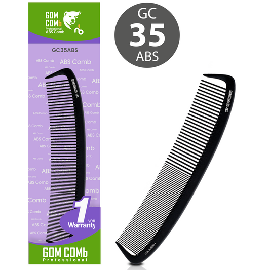 HAIR COMB - GC35ABS - GOMCOMb ABS CURVED CUTTING STYLING COMB - 192 MM - PACK OF 12