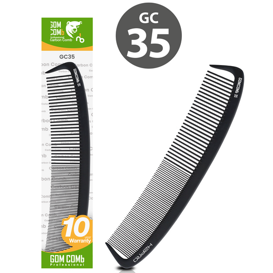 HAIR COMB - GC35 - GOMCOMb BLACK CARBON CURVED STYLING COMB - 192 MM - PACK OF 12