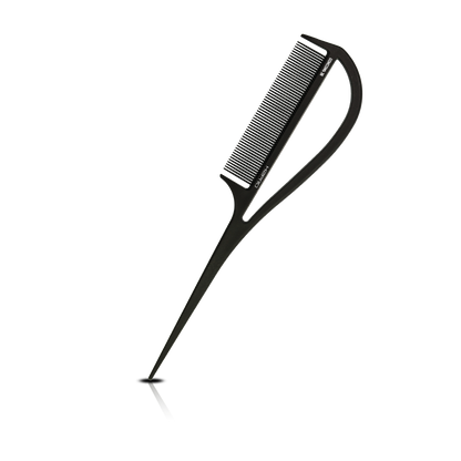 HAIR COMB - GC36 - GOMCOMb BLACK CARBON RAT TAIL COMB - 240 MM - PACK OF 12