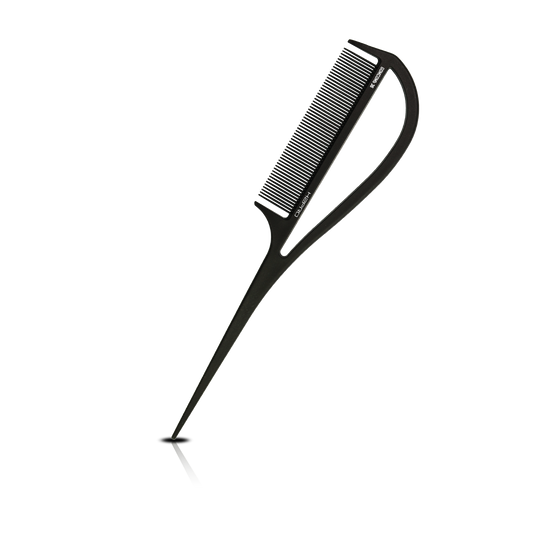 HAIR COMB - GC36 - GOMCOMb BLACK CARBON RAT TAIL COMB - 240 MM - PACK OF 12