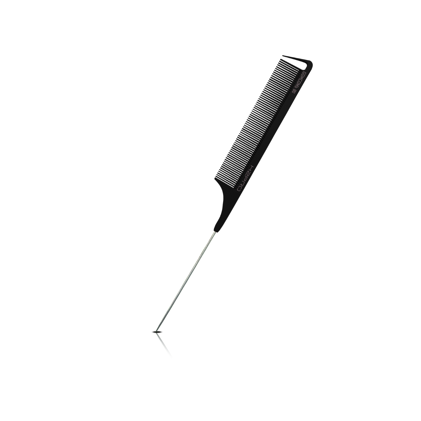 HAIR COMB - GC88 - GOMCOMb BLACK CARBON LONG FINE TOOTH PIN TAIL COMB - 270 MM - PACK OF 12