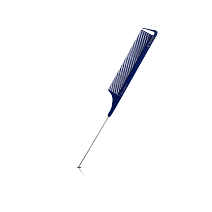 HAIR COMB - GC88NV - GOMCOMb NAVY CARBON LONG FINE TOOTH PIN TAIL COMB - 270 MM - PACK OF 12