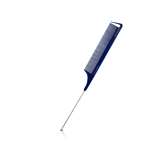 HAIR COMB - GC88NV - GOMCOMb NAVY CARBON LONG FINE TOOTH PIN TAIL COMB - 270 MM - PACK OF 12