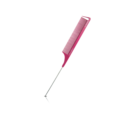 HAIR COMB - GC88PK - GOMCOMb PINK CARBON LONG FINE TOOTH PIN TAIL COMB - 270 MM - PACK OF 12