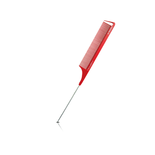 HAIR COMB - GC88R - GOMCOMb RED CARBON LONG FINE TOOTH PIN TAIL COMB - 270 MM - PACK OF 12