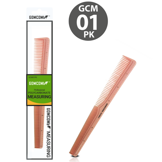 HAIR COMB - GCM01PK - GOMCOMb POLYCARBONATE SMALL CUTTING STYLING MEASURING COMB - 183 MM - PACK OF 12