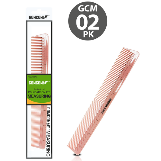HAIR COMB - GCM02PK - GOMCOMb POLYCARBONATE SMALL CUTTING STYLING MEASURING COMB - 195 MM - PACK OF 12
