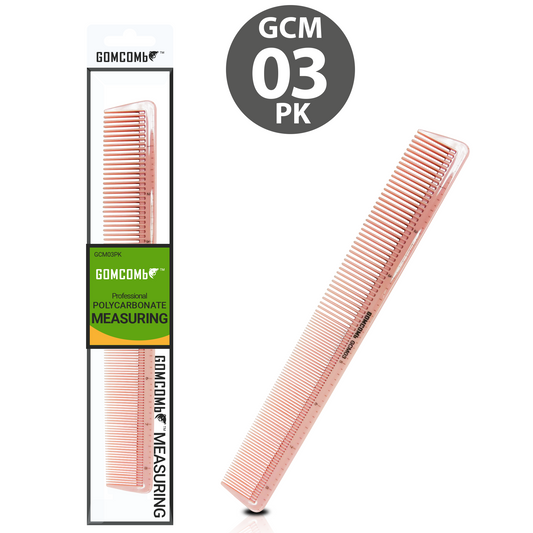 HAIR COMB - GCM03PK - GOMCOMb POLYCARBONATE CUTTING STYLING MEASURING COMB - 218 MM - PACK OF 12