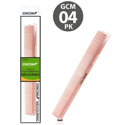 HAIR COMB - GCM04PK - GOMCOMb POLYCARBONATE CUTTING STYLING MEASURING COMB - 220 MM - PACK OF 12