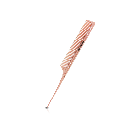 HAIR COMB - GCM07PK - GOMCOMb POLYCARBONATE FINE TOOTH RAT TAIL MEASURING COMB - 249 MM - PACK OF 12