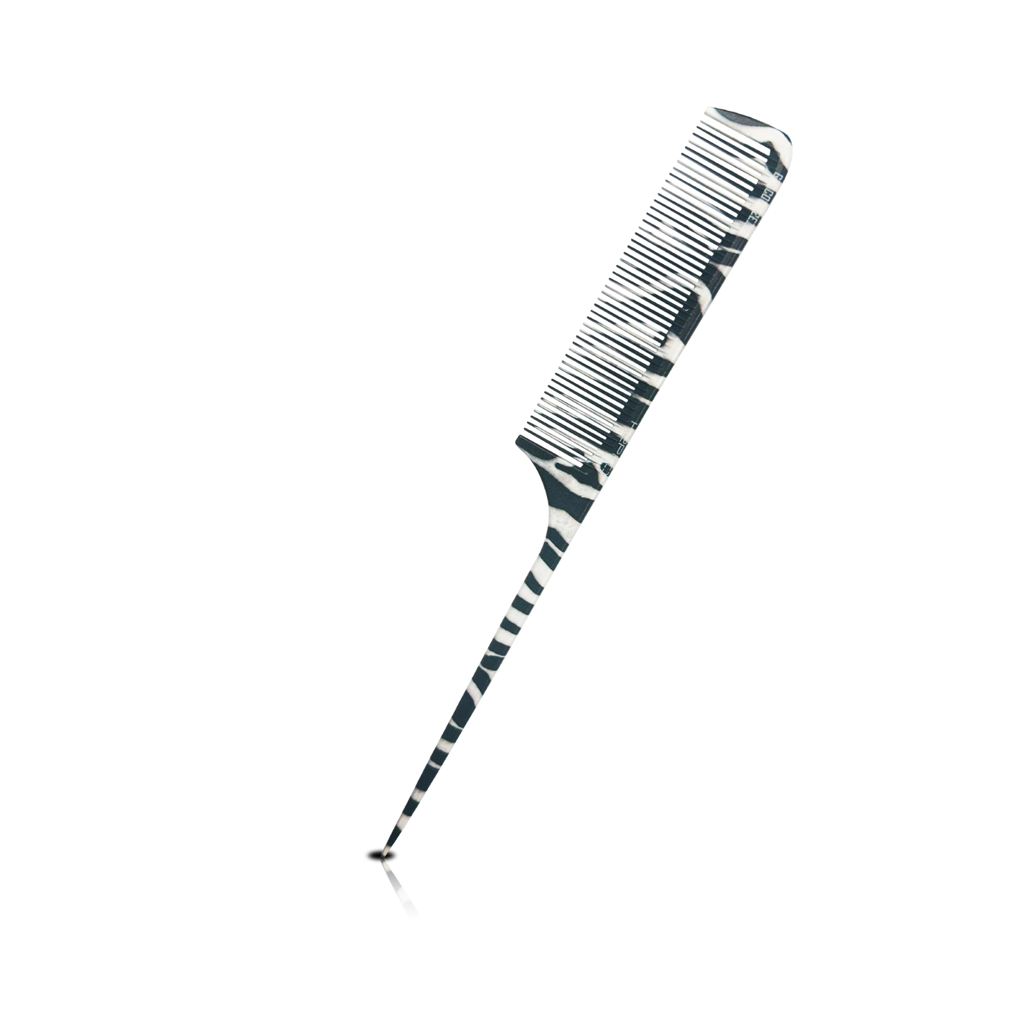 HAIR COMB - GC10ZE - GOMCOMb POLYCARBONATE ZEBRA DESIGN FINE TOOTH RAT TAIL COMB - 240 MM - PACK OF 12