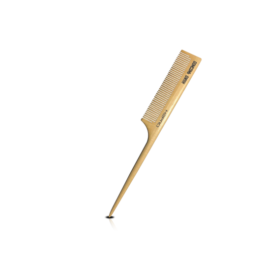 HAIR COMB - GW11 - GOMCOMb NATURAL BAMBOO WOOD RAT TAIL COMB - 215 MM - PACK OF 12