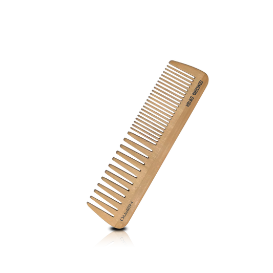 HAIR COMB - GW16 - GOMCOMb NATURAL BAMBOO WOOD DETANGLING COMB - 180 MM - PACK OF 12