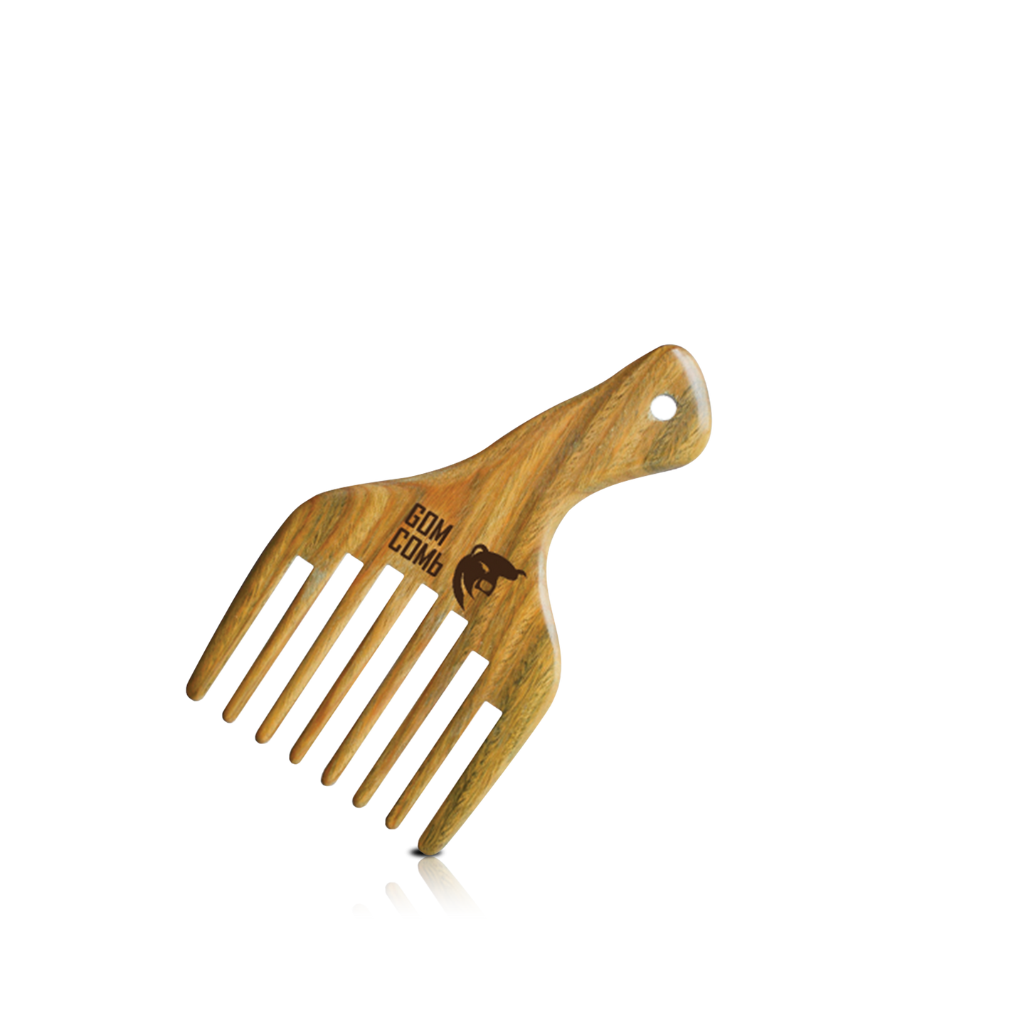 HAIR COMB - GWPICK04 - GOMCOMb NATURAL BAMBOO WOOD PICK COMB - PACK OF 12