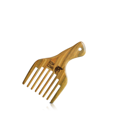 HAIR COMB - GWPICK04 - GOMCOMb NATURAL BAMBOO WOOD PICK COMB - PACK OF 12