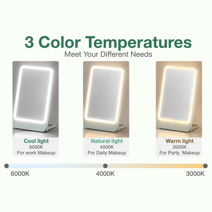 LED MIRROR - LLM02 - LOVE 2-IN-1 DESKTOP & WALL-HANGING PORTABLE MAKEUP LED MIRROR - TEAL