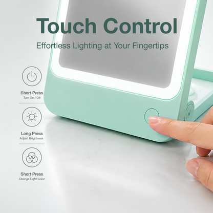 LED MIRROR - LLM02 - LOVE 2-IN-1 DESKTOP & WALL-HANGING PORTABLE MAKEUP LED MIRROR - TEAL