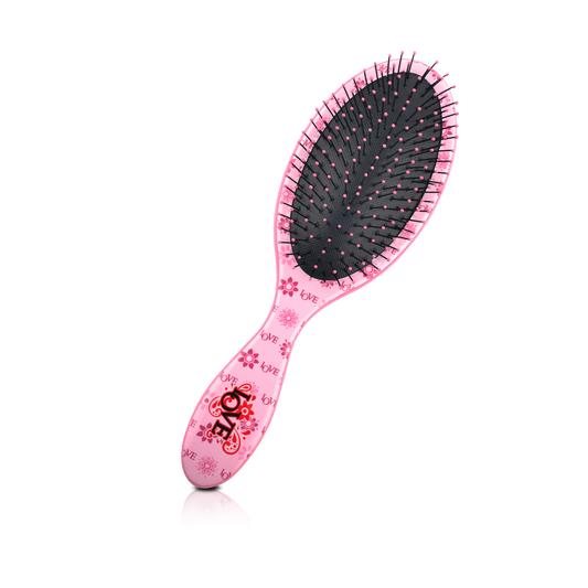 HAIR BRUSH - LPD01LP - LOVE WET N DRY PRO DETANGLER DETANGLE BRUSH - OVAL PINK - PACK OF 6