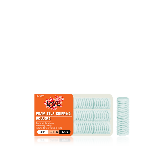 HAIR ROLLER - LRV920S - LOVE FORM SELF GRIPPING ROLLERS - 3/4" - GREEN - 6 PCS - PACK OF 12