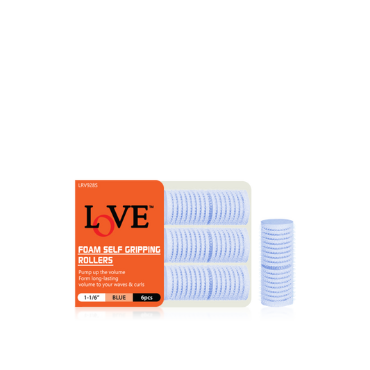 HAIR ROLLER - LRV928S - LOVE FORM SELF GRIPPING ROLLERS - 1 1/6" - BLUE - 6 PCS - PACK OF 12