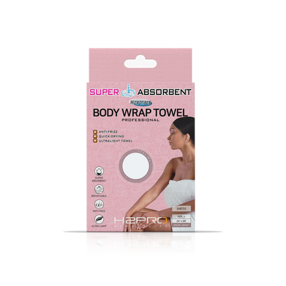 TOWEL - SABT03 - SUPER ABSORBENT MICROFIBER BODY WRAP TOWEL - 25" X 50" - WHITE