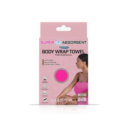 TOWEL - SABT04 - SUPER ABSORBENT MICROFIBER BODY WRAP TOWEL - 25" X 50" - PINK